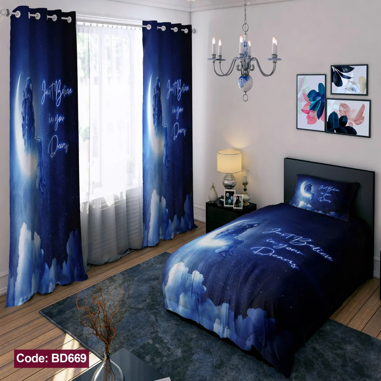 ست روتختی و پرده کد BD669 برند دکو BD669 1