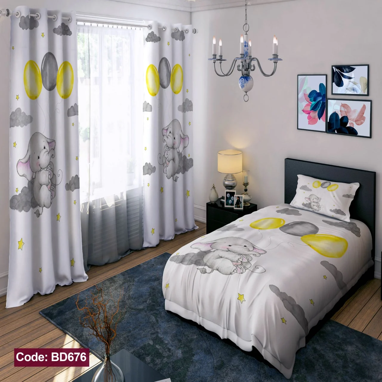 ست روتختی و پرده کد BD676 برند دکو BD676 1