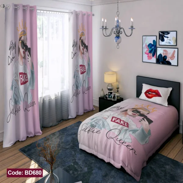 ست روتختی و پرده کد BD680 برند دکو