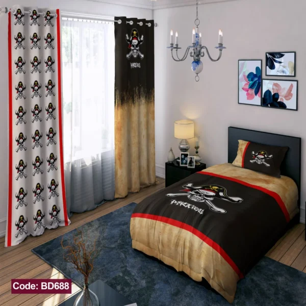 ست روتختی و پرده کد BD688  برند دکو