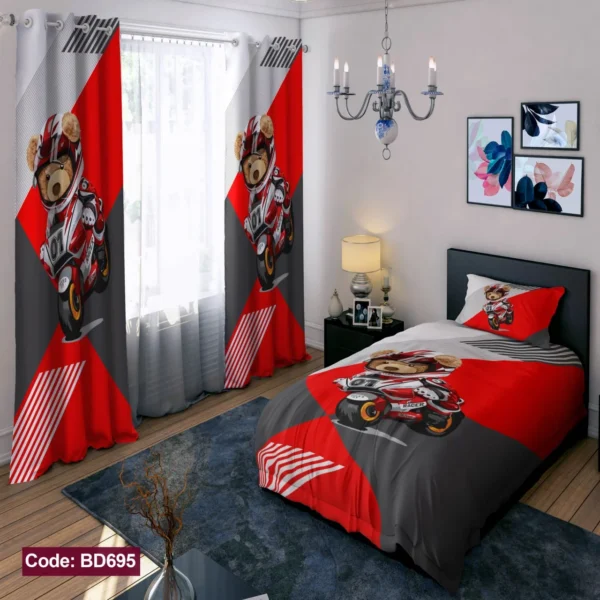 ست روتختی و پرده کد BD695  برند دکو