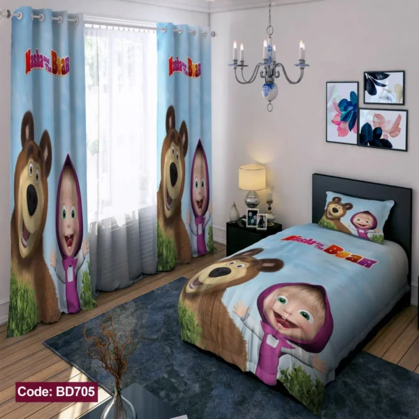 ست روتختی و پرده کد BD705  برند دکو