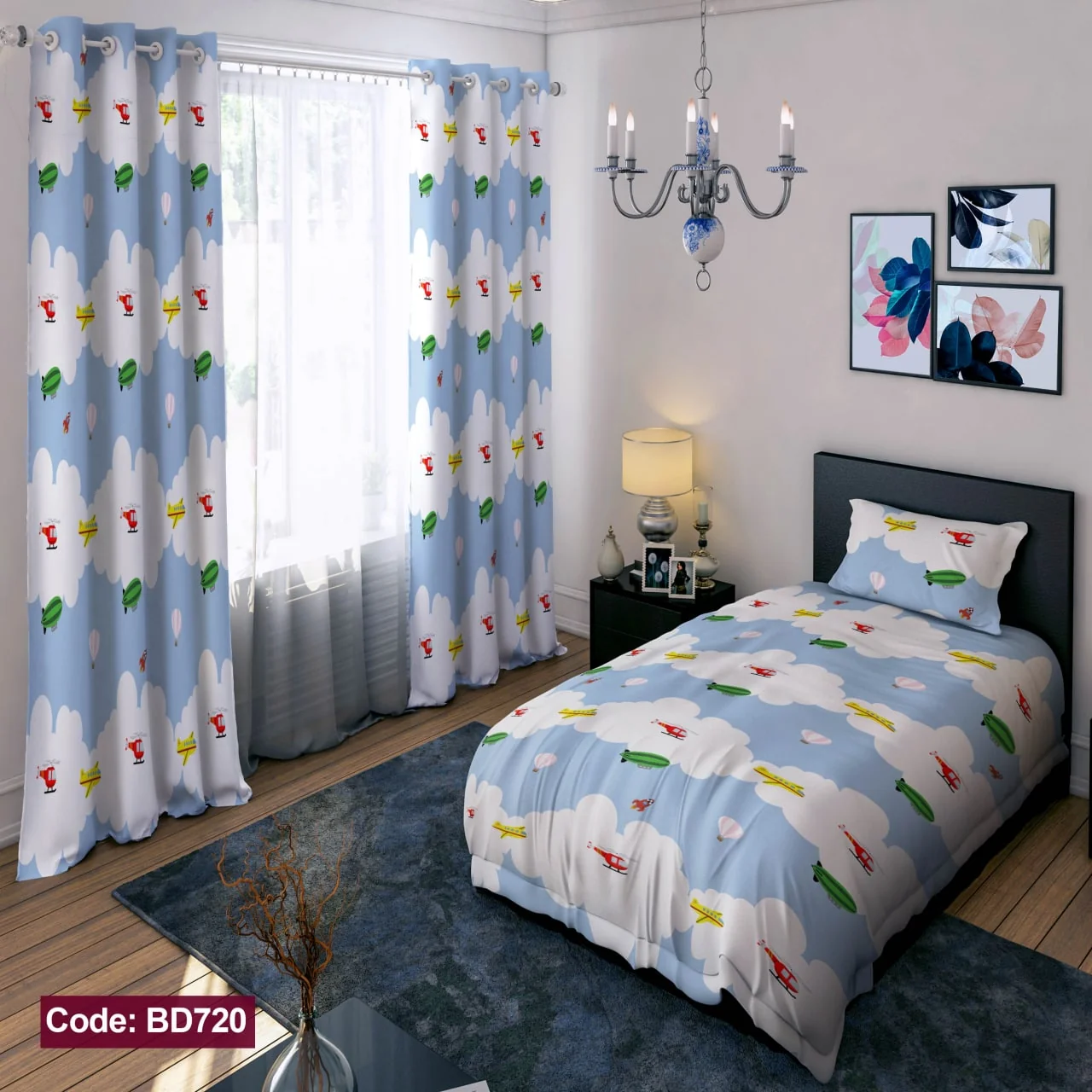 ست روتختی و پرده کد BD720 برند دکو BD720 1
