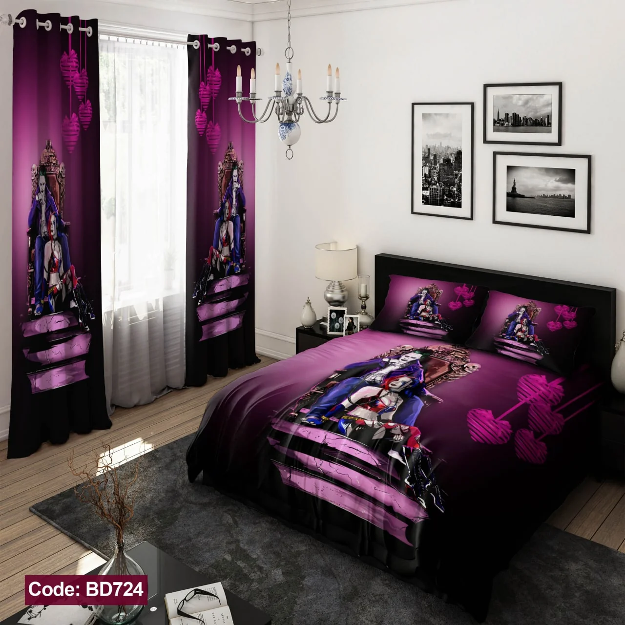 ست روتختی و پرده کد BD724 برند دکو BD724 1