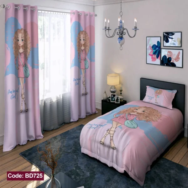 ست روتختی و پرده کد BD725  برند دکو