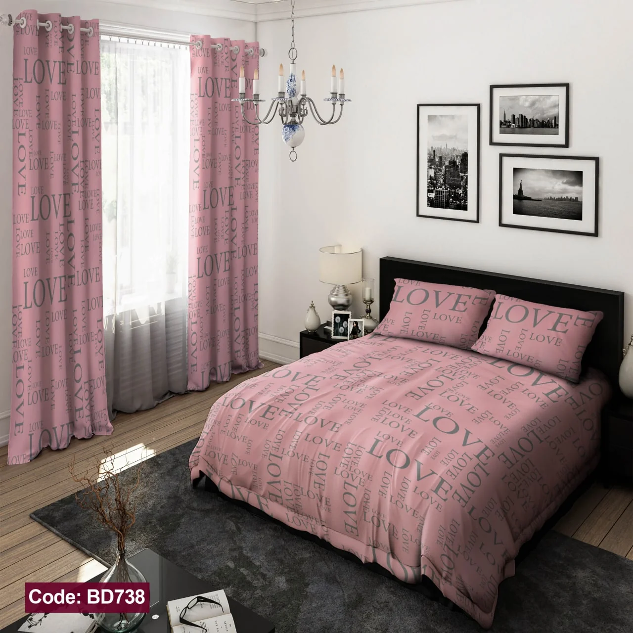 ست روتختی و پرده کد BD738 برند دکو BD738 1