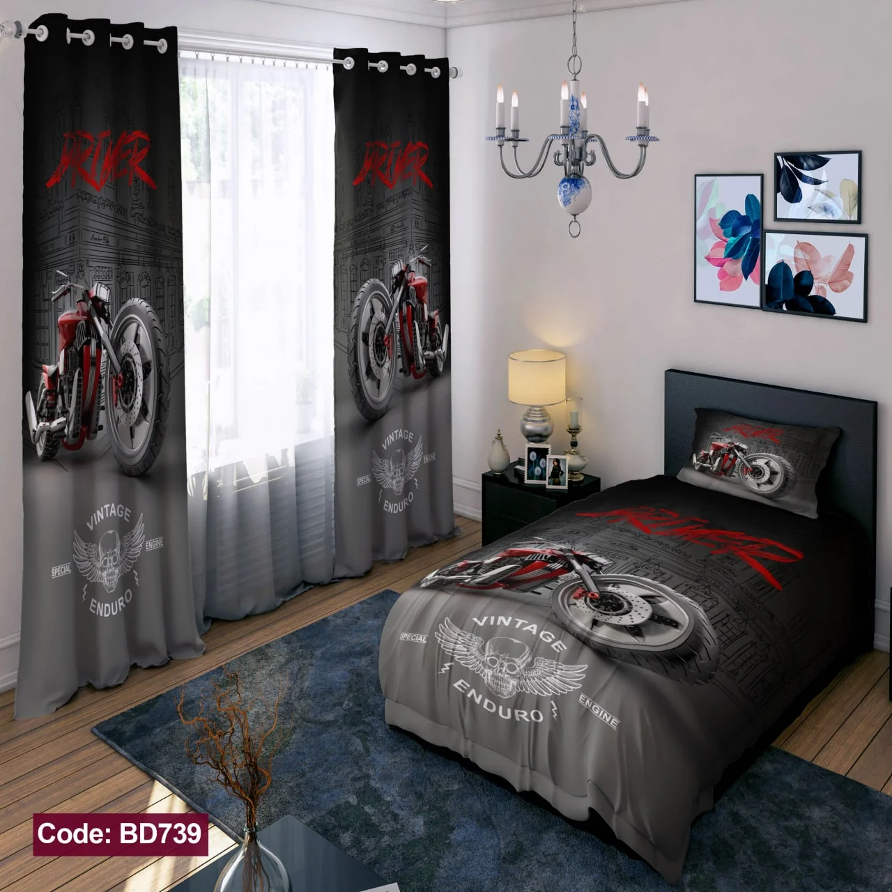 ست روتختی و پرده کد BD739 برند دکو BD739 1