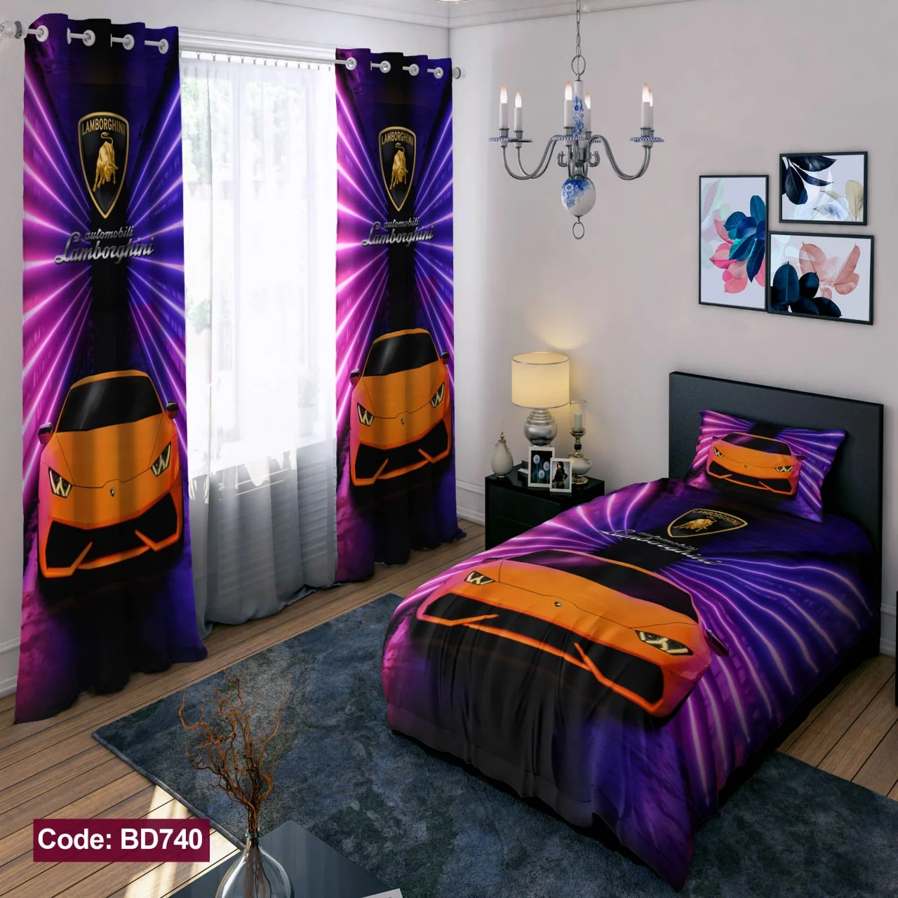 ست روتختی و پرده کد BD740 برند دکو BD740 1