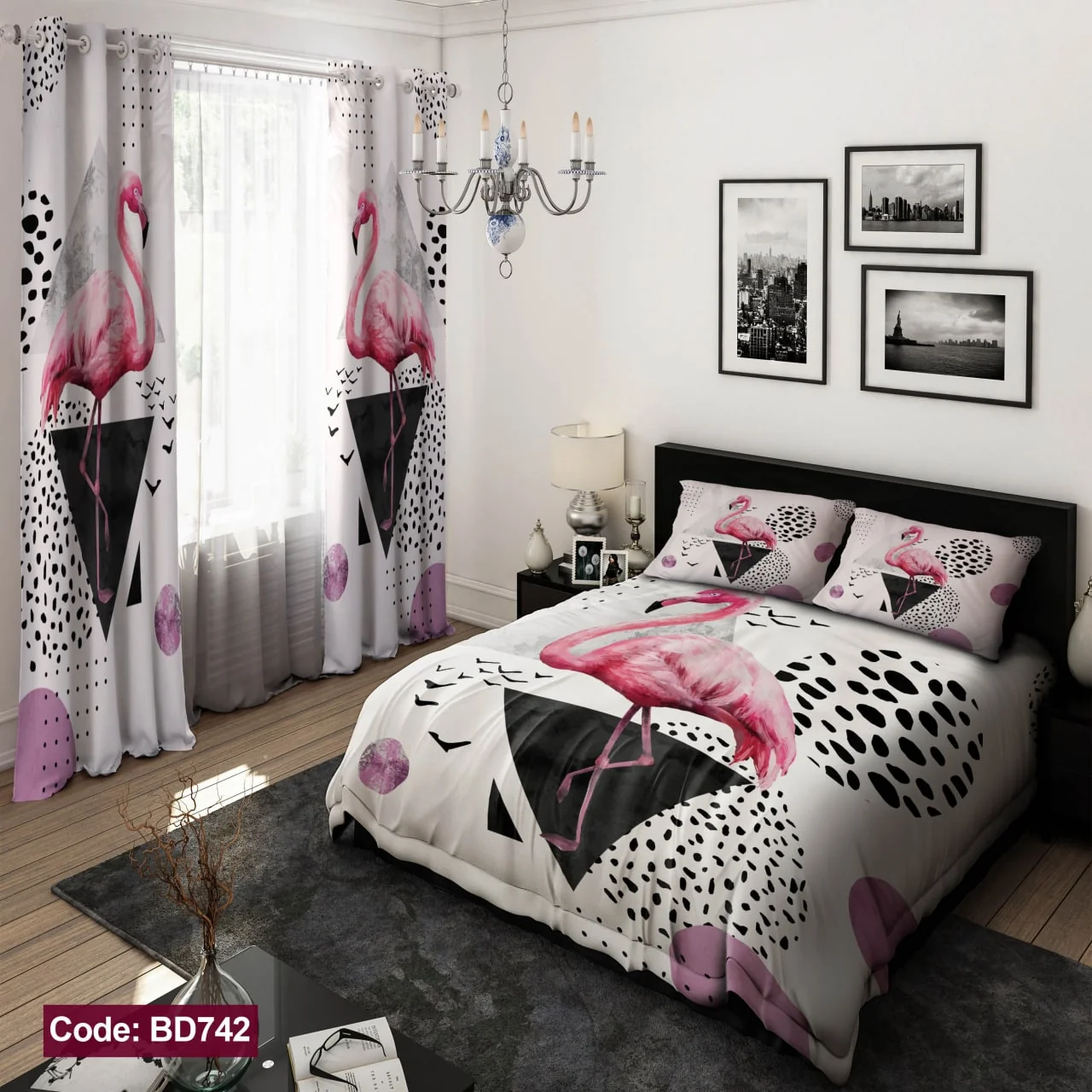 ست روتختی و پرده کد BD742 برند دکو BD742 1