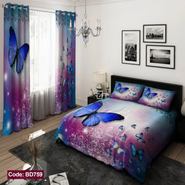 ست  روتختی و پرده  کد BD759  برند دکو