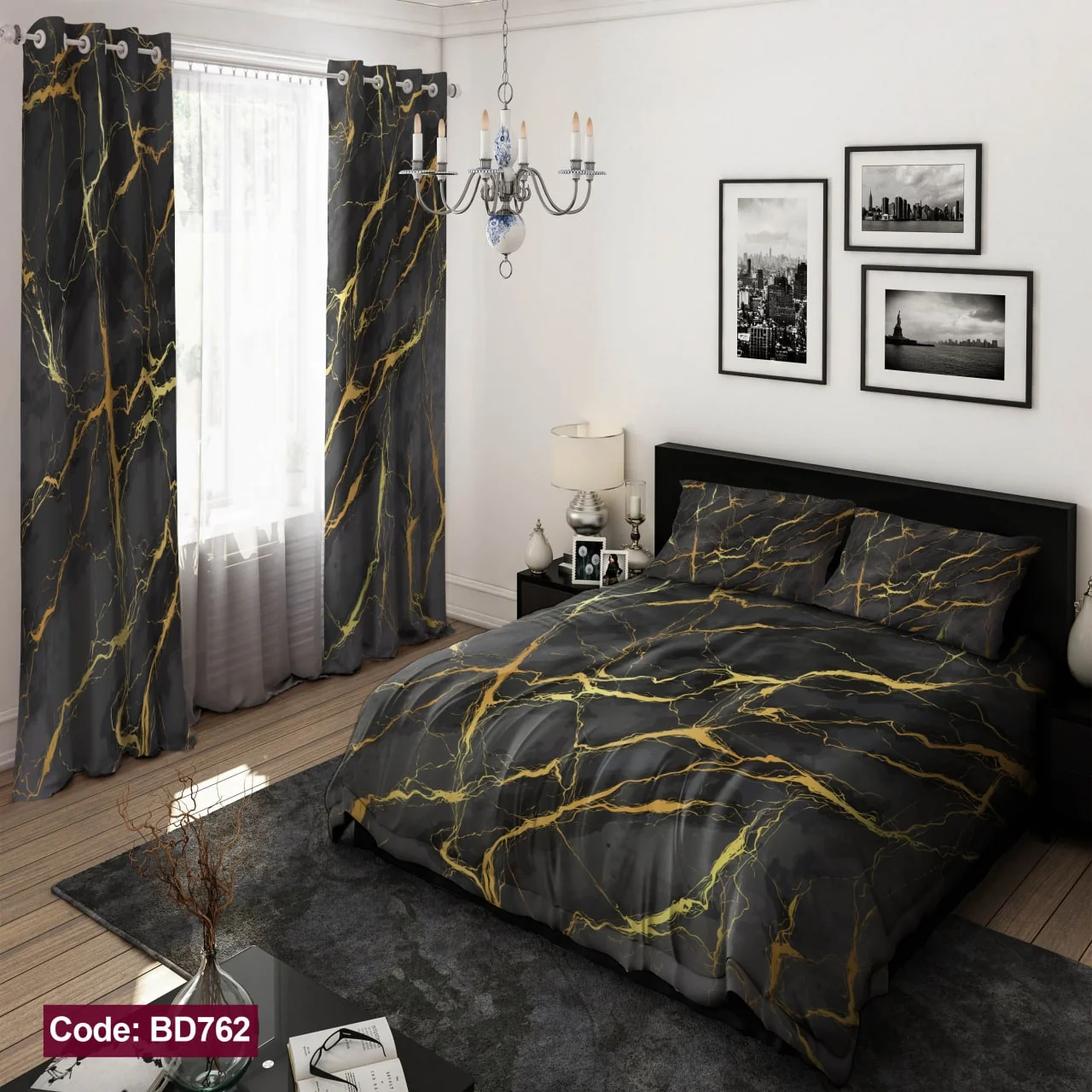ست روتختی و پرده کد BD762 برند دکو BD762 1