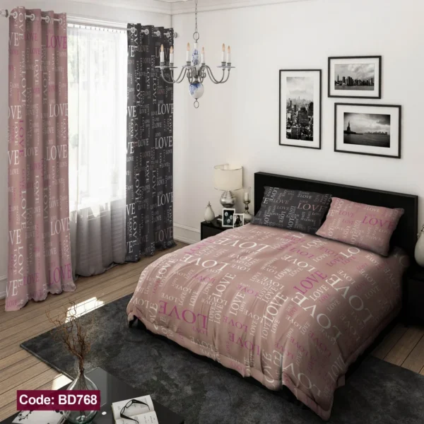 ست  روتختی و پرده  کد BD768  برند دکو