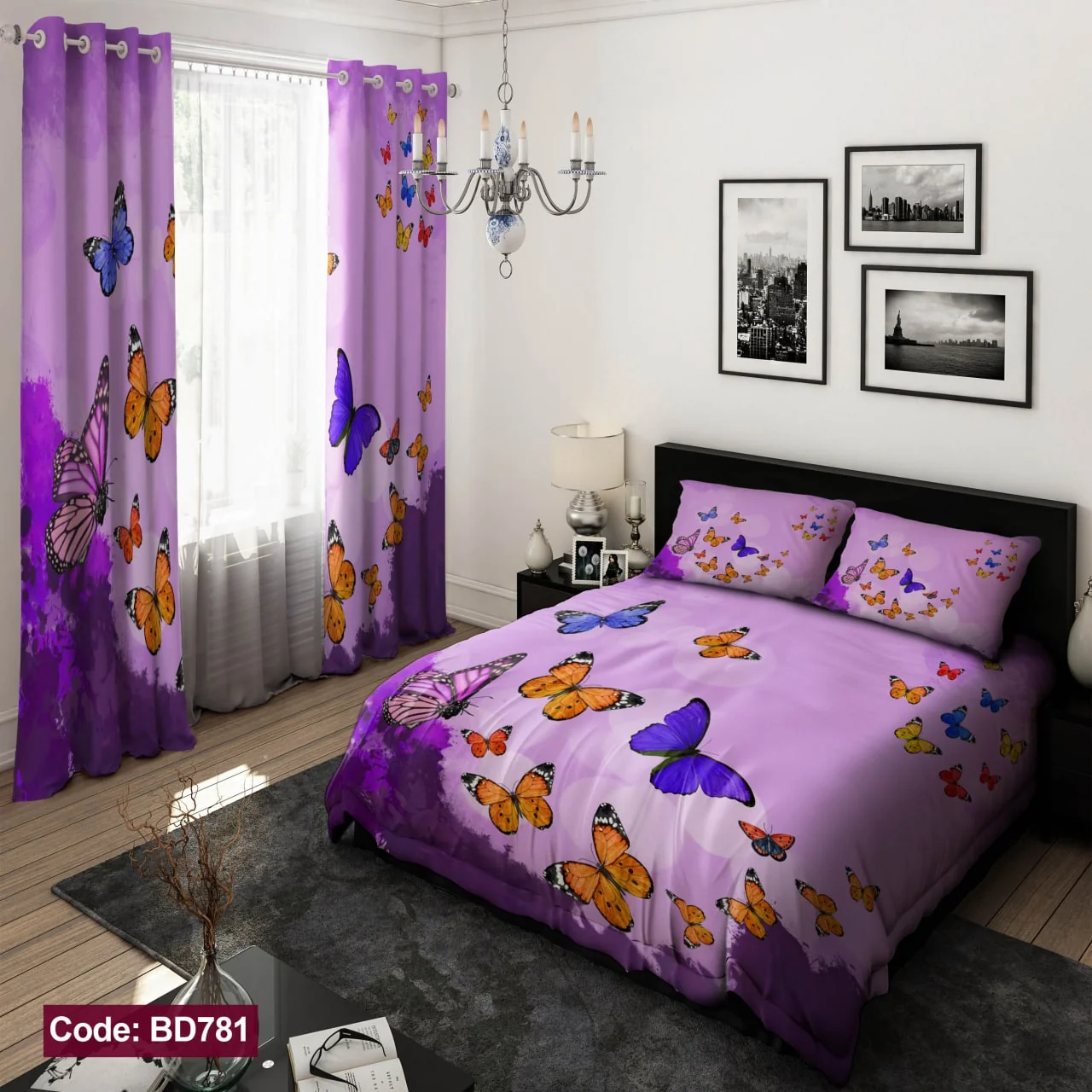 ست روتختی و پرده کد BD781 برند دکو BD781 1