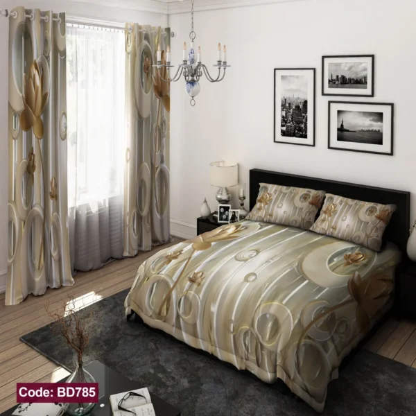 ست  روتختی و پرده  کد BD785  برند دکو