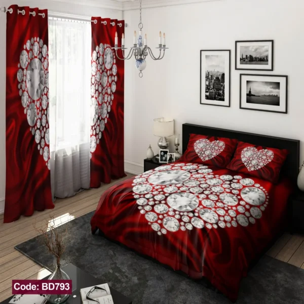 ست روتختی و پرده کد BD793  برند دکو