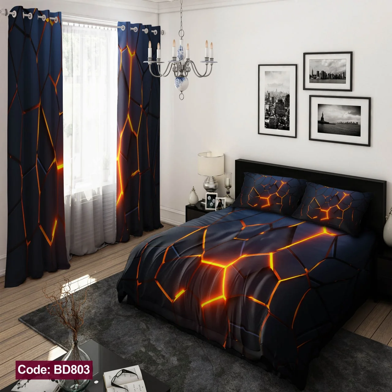 ست روتختی و پرده کد BD803 برند دکو BD803 1