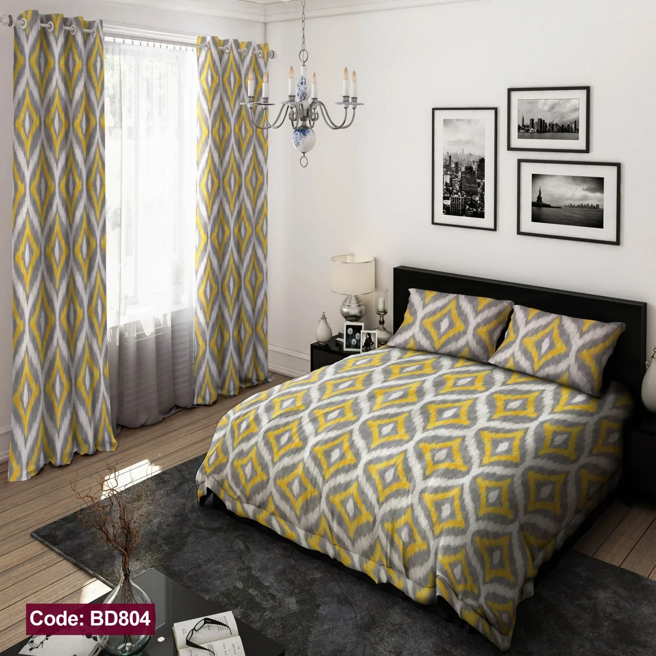 ست روتختی و پرده کد BD804 برند دکو BD804 1