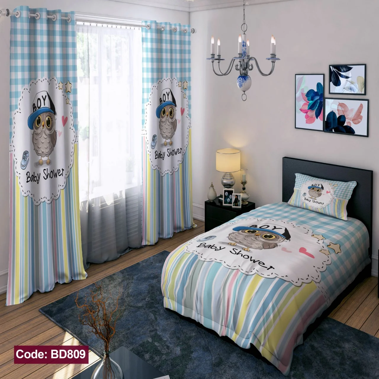 ست روتختی و پرده کد BD809 برند دکو BD809 1