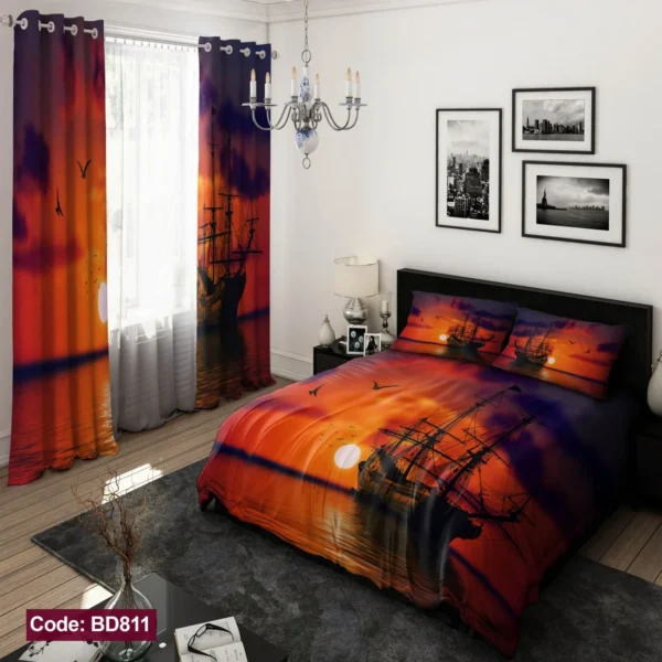 ست  روتختی و پرده  کد BD811  برند دکو