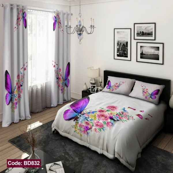 ست روتختی و پرده کد BD832  برند دکو