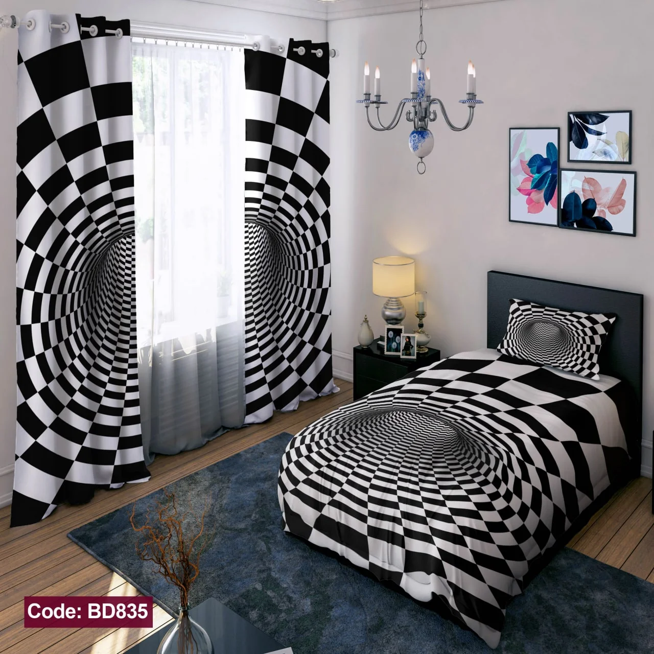 ست روتختی و پرده کد BD835 برند دکو BD835 1