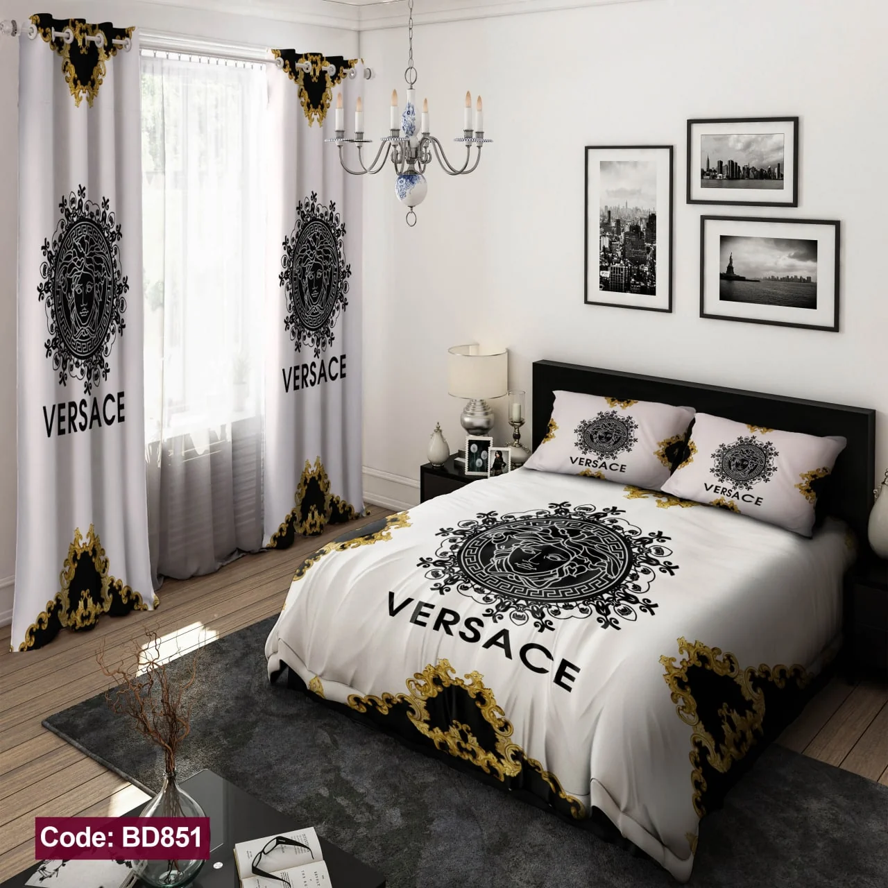 ست روتختی و پرده کد BD851 برند دکو BD851 1