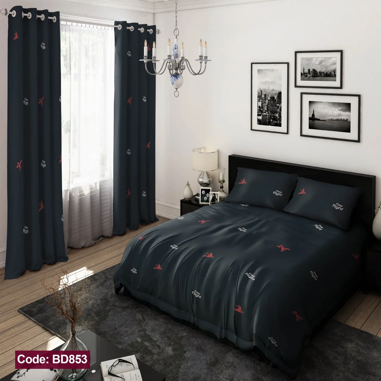 ست روتختی و پرده کد BD853 برند دکو BD853 1