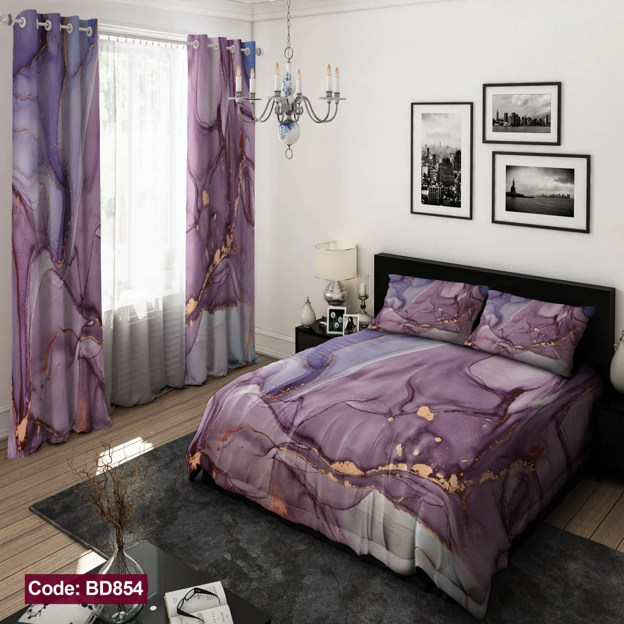 ست روتختی و پرده کد BD854 برند دکو BD854 1
