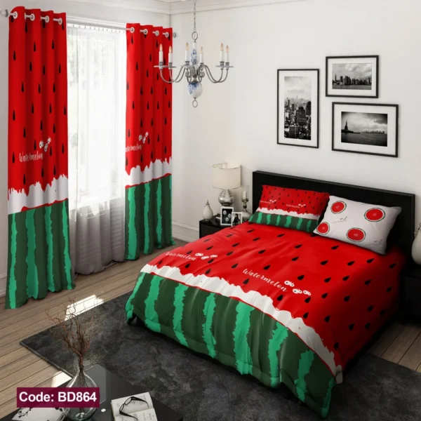 ست  روتختی و پرده  کد BD864  برند دکو