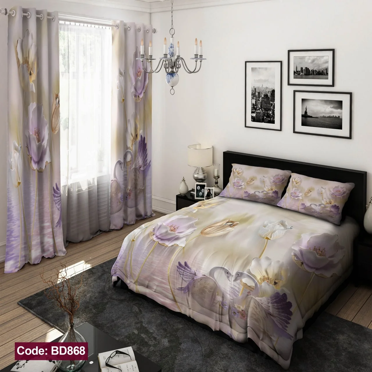 ست روتختی و پرده کد BD868 برند دکو BD868 1