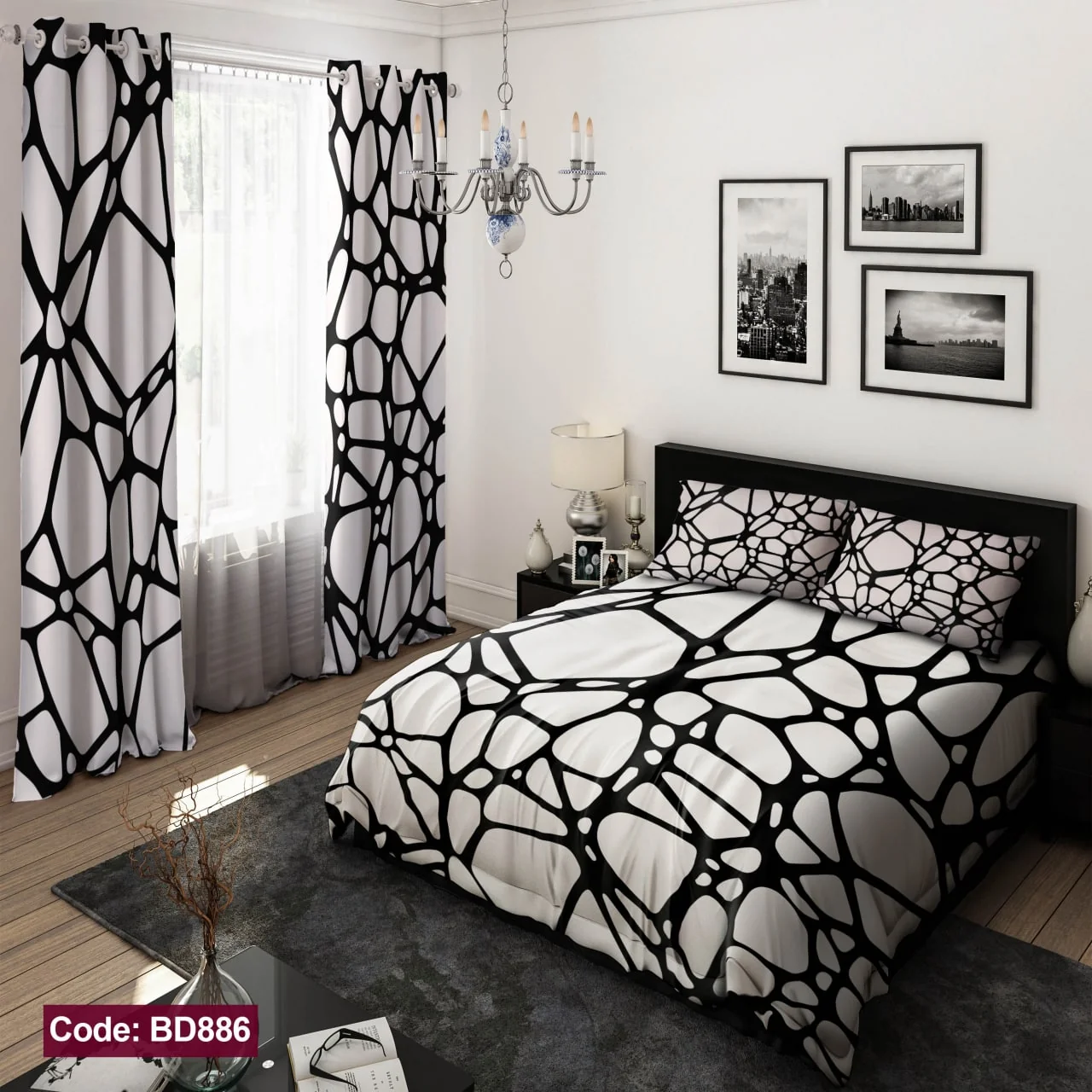 ست روتختی و پرده کد BD886 برند دکو BD886 1