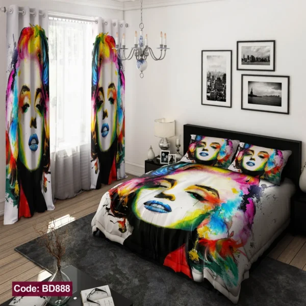 ست  روتختی و پرده  کد BD888  برند دکو