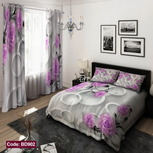 ست  روتختی و پرده  کد BD902 برند دکو