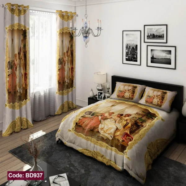ست روتختی و پرده کد BD937 برند دکو