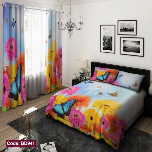 ست روتختی و پرده کد BD941 برند دکو
