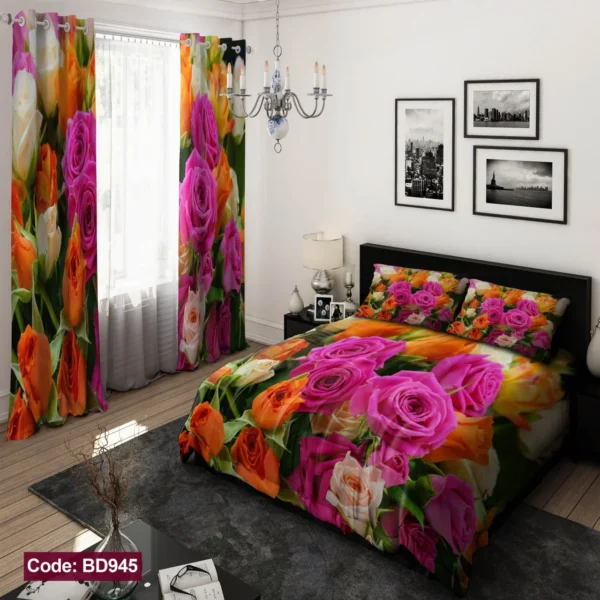ست روتختی و پرده کد BD945 برند دکو