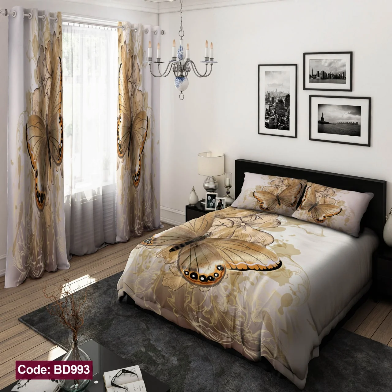 ست روتختی و پرده کد BD993 برند دکو BD993 1