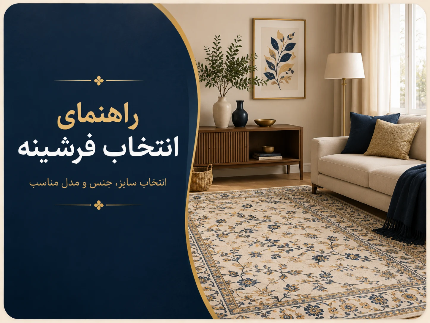 راهنمای انتخاب فرشینه شامل انتخاب سایز، جنس و مدل مناسب در دیجی‌فابریک